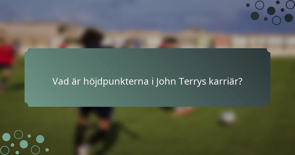 Vad är höjdpunkterna i John Terrys karriär?