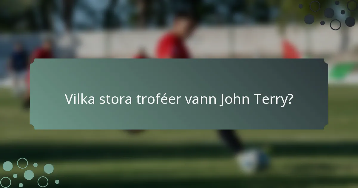 Vilka stora troféer vann John Terry?